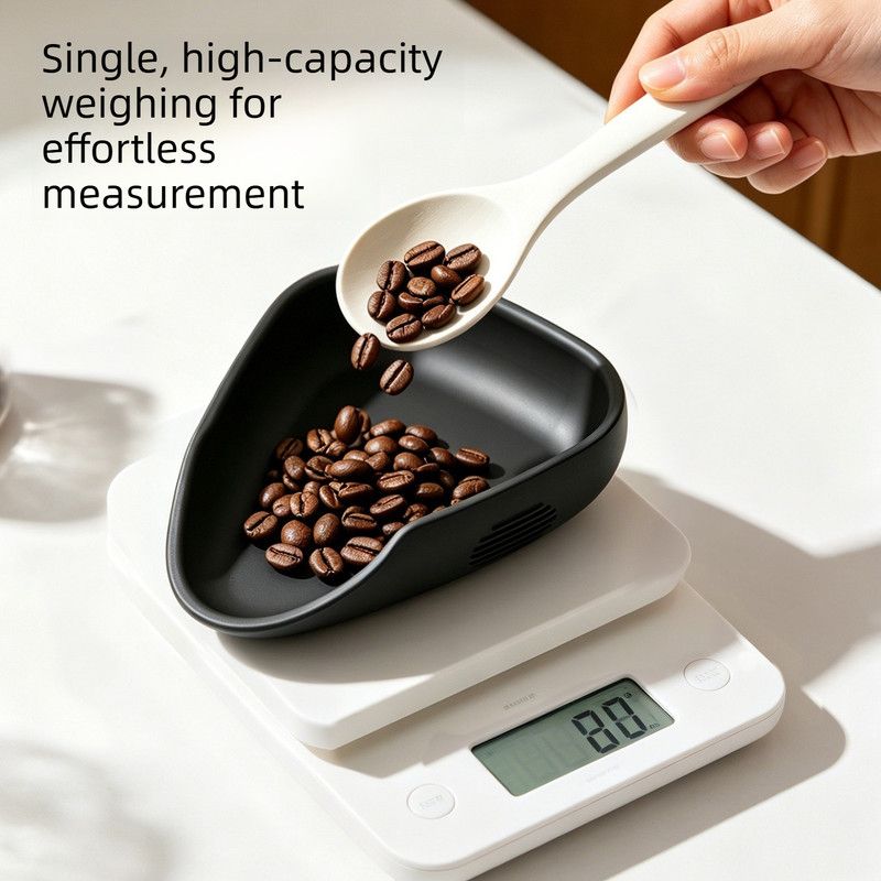 Silicone Coffee Bean Weighing Tray, Triangular Coffee Dosing Vessel, Reusable Silicone Scoop Tray for Coffee Bean Scale, Barista Coffee Accessory-Gray