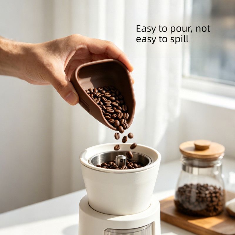 Silicone Coffee Bean Weighing Tray, Triangular Coffee Dosing Vessel, Reusable Silicone Scoop Tray for Coffee Bean Scale, Barista Coffee Accessory-Brown