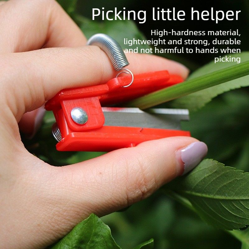 Spring Pruning Shears for Fruit Vegetable Picking, Detachable Blade Garden Harvest Cutter, Portable Plant Stem Cutting Tool-Green
