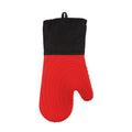 Heat Resistant Silicone Oven Mitts Non Slip Double Layer Cooking Baking Gloves For Kitchen BBQ-Red