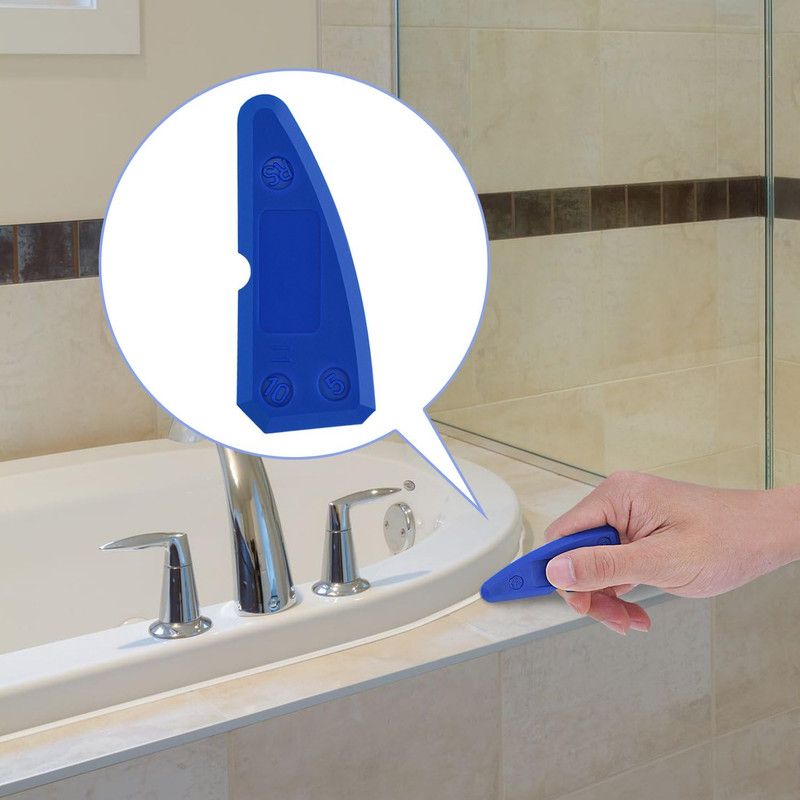 4 Pcs Silicone Caulking Tool Set SiliconeSealant Grout Finishing Tool with Multi Edges forKitchen Bathroom Floor Sealant Sealing Blue CaulkTools Kit