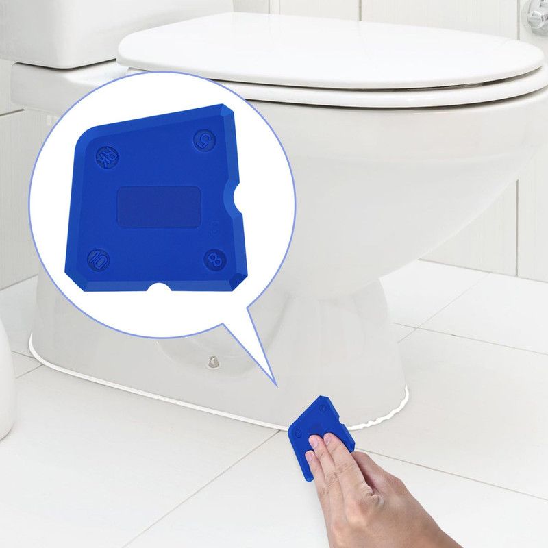 4 Pcs Silicone Caulking Tool Set SiliconeSealant Grout Finishing Tool with Multi Edges forKitchen Bathroom Floor Sealant Sealing Blue CaulkTools Kit