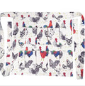 Patterned Colour Rooster Print Egg Gathering Apron, Multi Compartment Egg Collecting Waist Apron, Durable Poultry Farm Egg Holder Apron