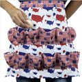 USA Map American Flag Egg Collecting Apron, Multi Pocket Egg Gathering Waist Apron, Patriotic Farm Egg Holder Apron for Chicken Farmers