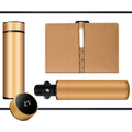 Luxury Corporate Gift Set Temperature Display Bottle Auto Umbrella Notebook, Premium Business Office Gift Hamper, All Weather Practical Employee Client Present-golden