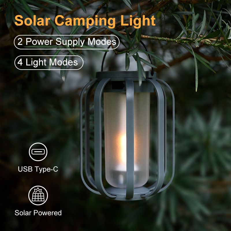 Solar Camping Lantern – Outdoor Yard Decorative Light with Tripod Stand, Portable Hanging LED Atmosphere Lamp