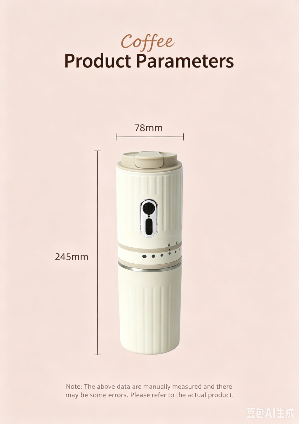 【Portable Electric Coffee Maker, All-in-One Grinder & Brewer with 7 External Adjustable Grind Settings, 1500mAh Rechargeable Battery, 304 Stainless Steel Cordless Drip Coffee Machine for Home Office Travel Camping】