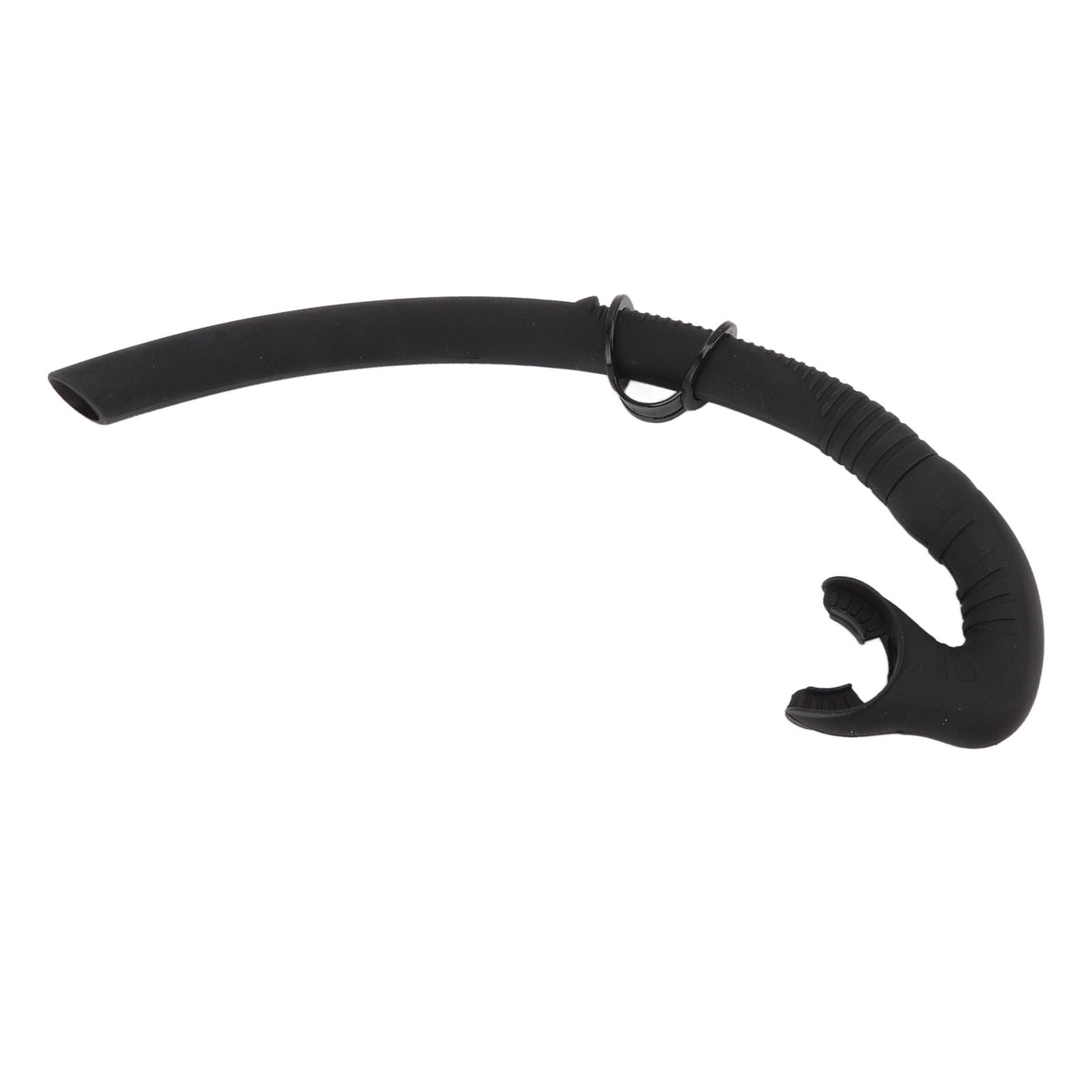 Diving Breathing Tube Foldable Soft Mouthpiece Silicone Freediving Snorkel for Spearfishing Swimming Snorkeling Black