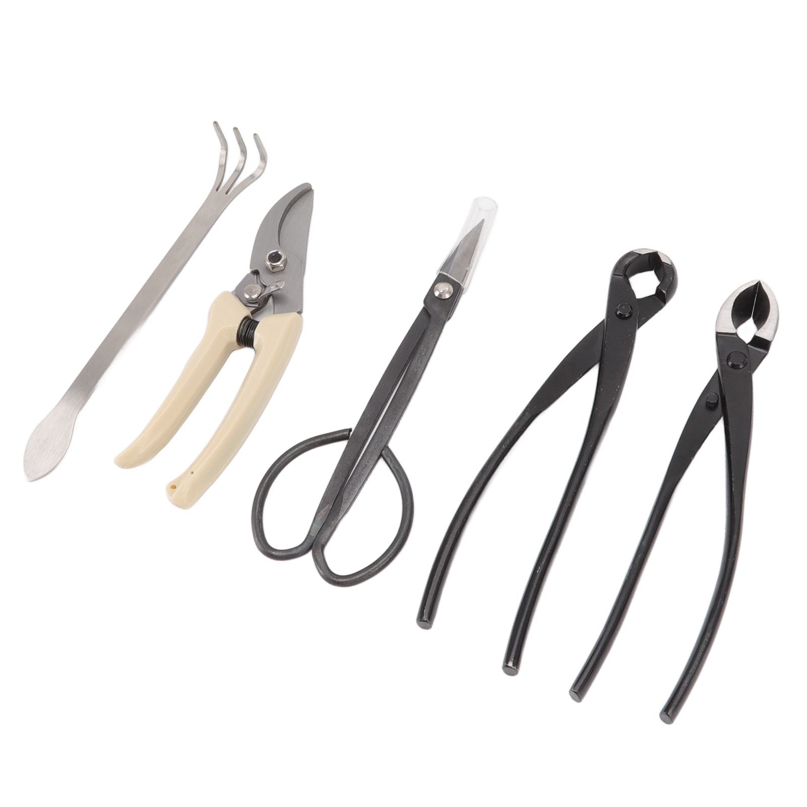 5Pcs Bonsai Tool Set Kit Carbon Steel Bonsai Scissors Rake Branch Cutter Pruning Shears Pliers Garden Tools