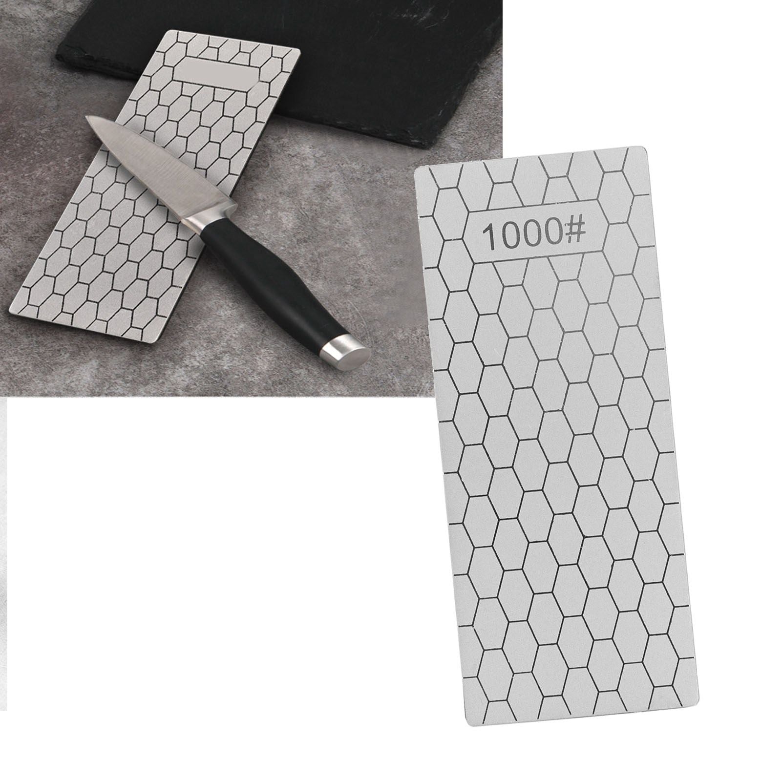 Diamond Sharpening Stone Rectangle Diamond Knife Sharpening Plate Whetstone Grindstone Grinder Tool for Kitchen 1000 Grit