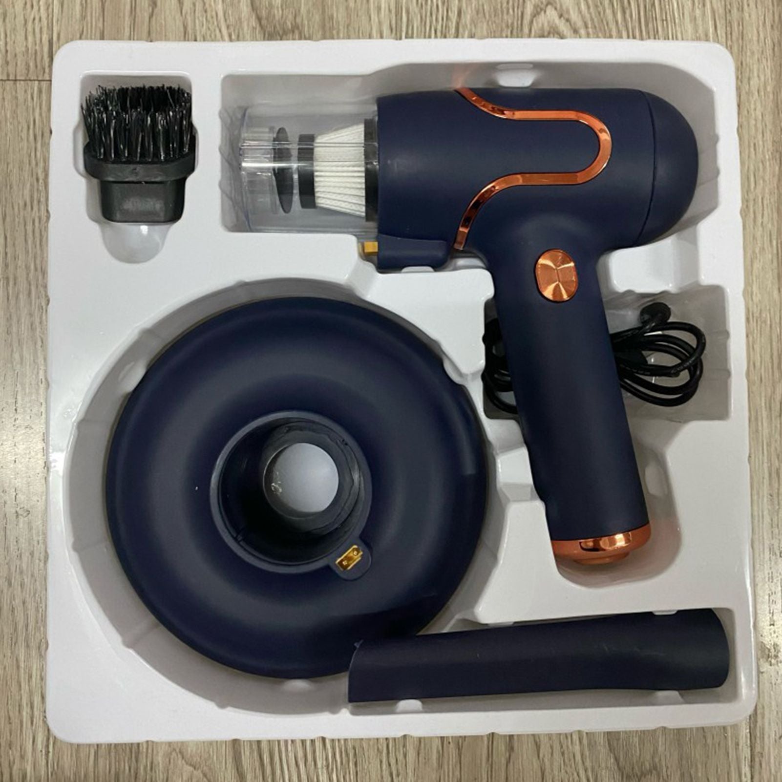 Vacuum Mite Cleaner Portable Cordless Lightweight Handheld Vacuum Dust Mite Cleaner for Home Mattress Car Dark Blue