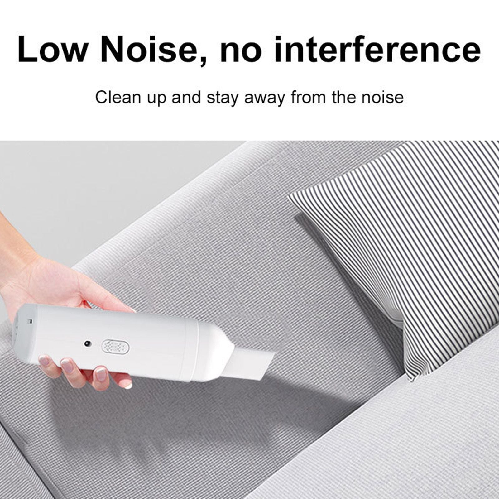 Car Vacuum Cleaner Low Noise USB Charging Mini Handheld Cordless Vacuum Cleaner White