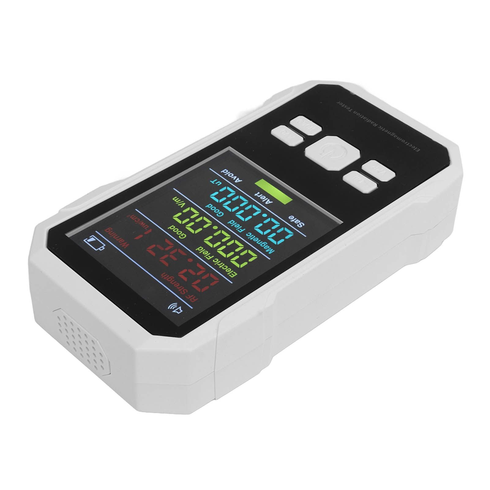 Radiation Detector RF Electric Magnetic Field Strength Detection Handheld Electromagnetic Radiation Meter White