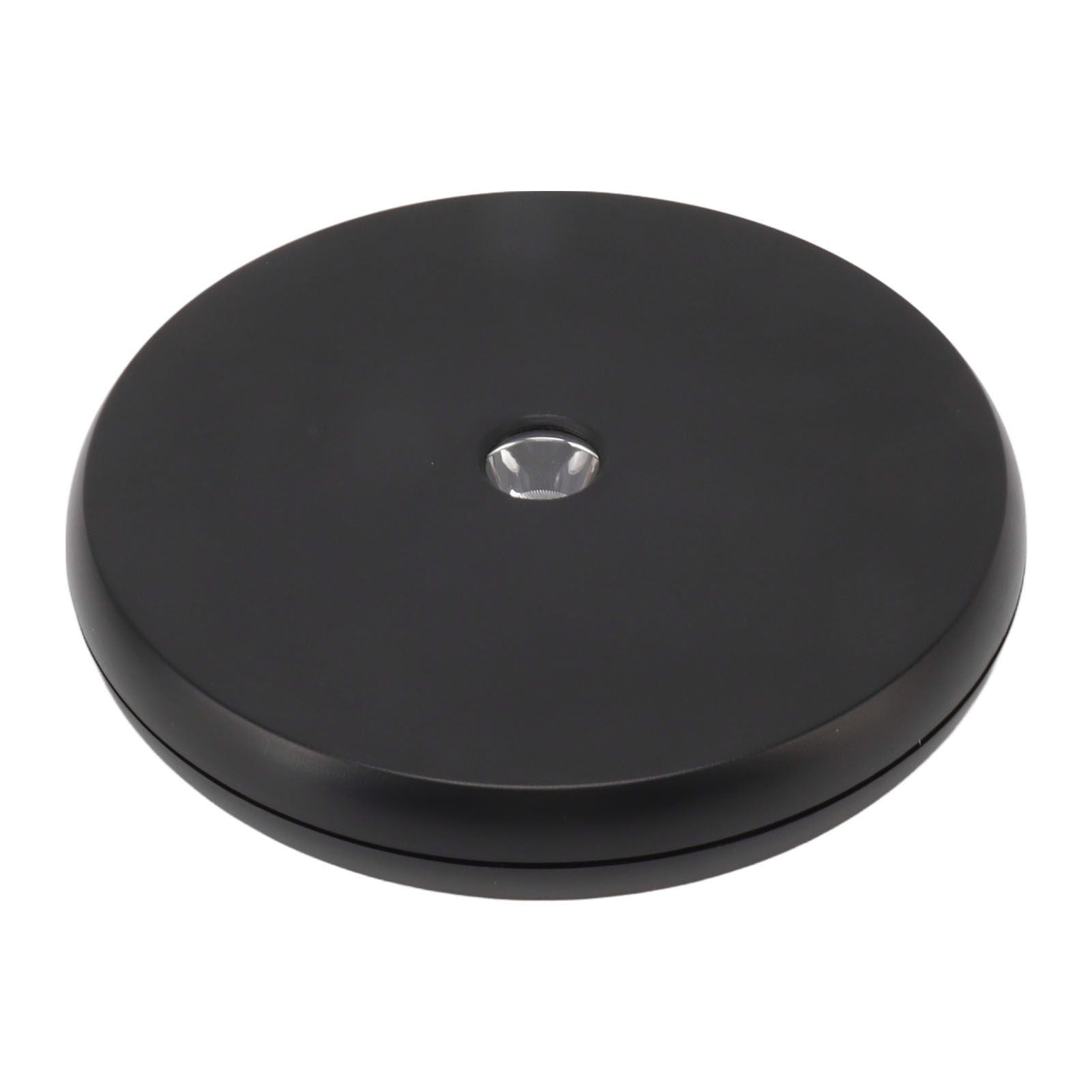 Electric Rotating Display Table LED Light 25cm Noiseless 20kg Load Capacity Turntable Display Stand for Jewelry Black