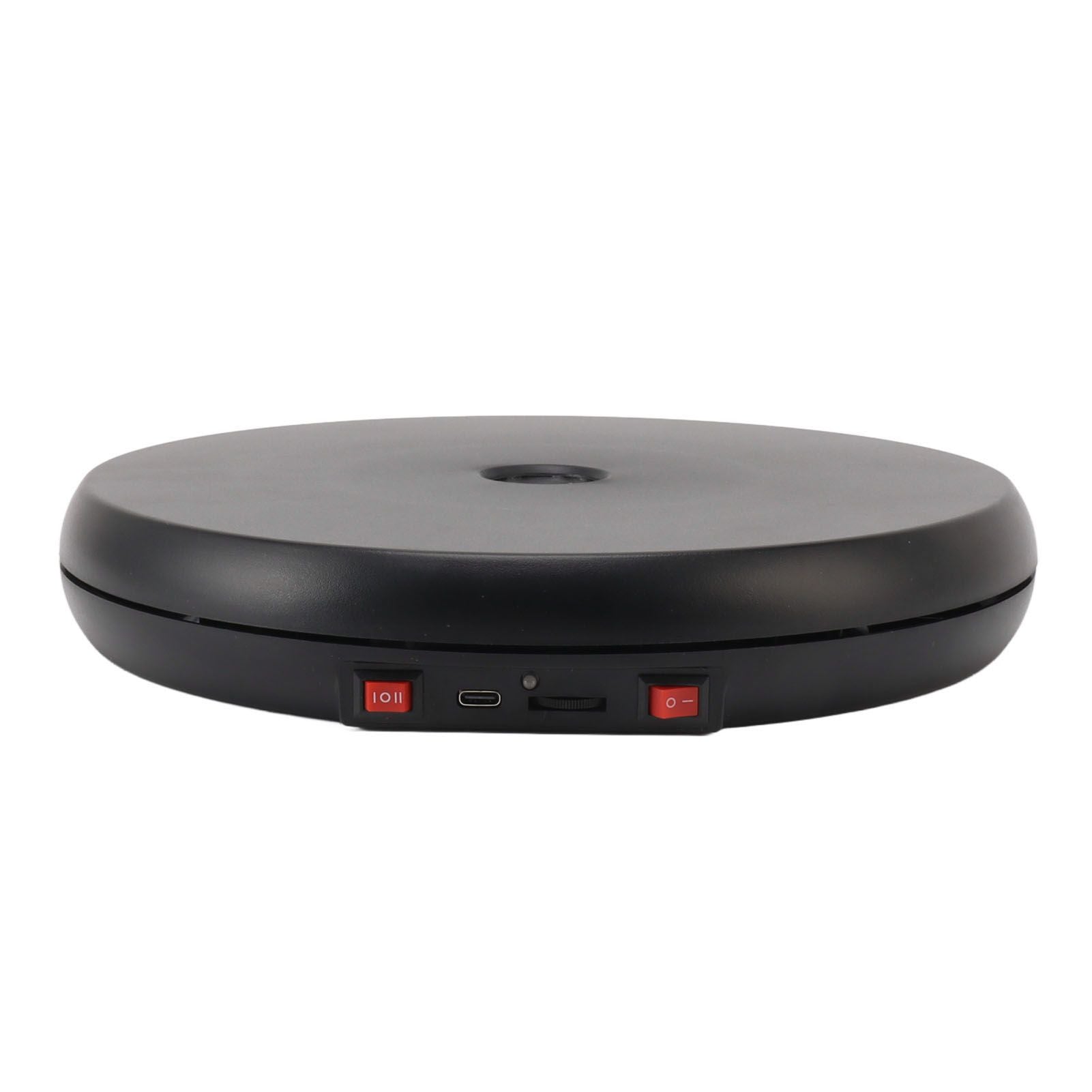 Electric Rotating Display Table LED Light 25cm Noiseless 20kg Load Capacity Turntable Display Stand for Jewelry Black