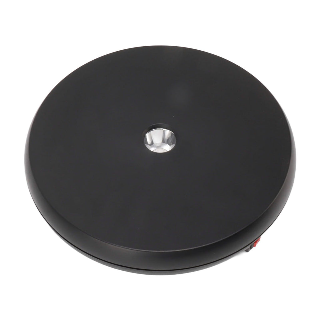 Electric Rotating Display Table LED Light 25cm Noiseless 20kg Load Capacity Turntable Display Stand for Jewelry Black