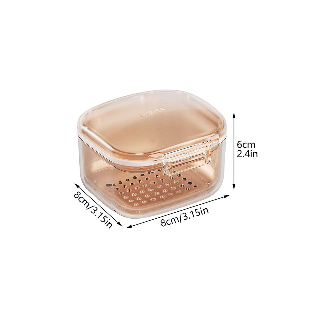 Three Layer Braces Case Denture Retainer Orthodontic Organizer Drainage Layered Portable Denture Bath Cup