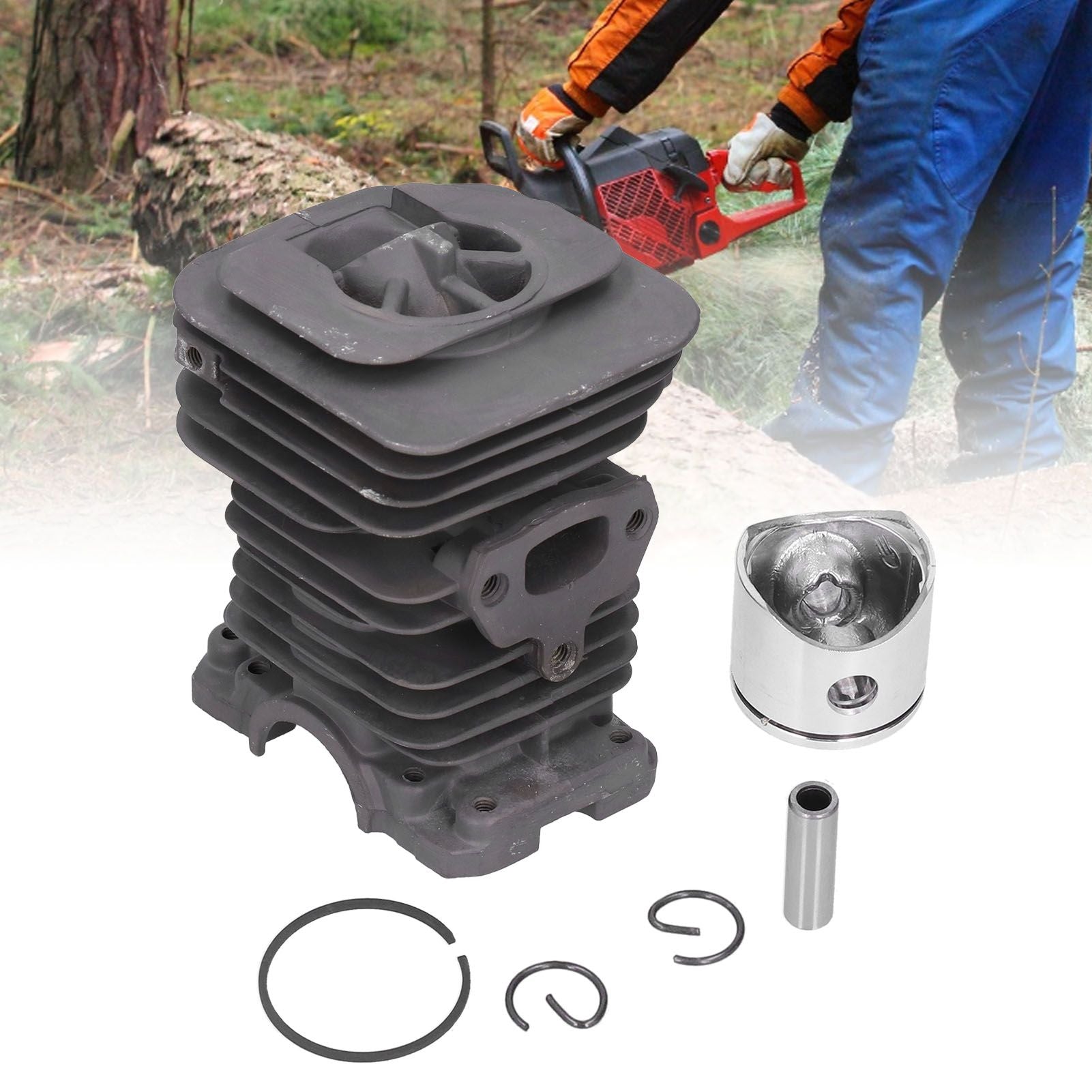40mm Cylinder Piston Kit Replacement Chainsaw Accessory Parts Fit for Husqvarna 136 137 141 142