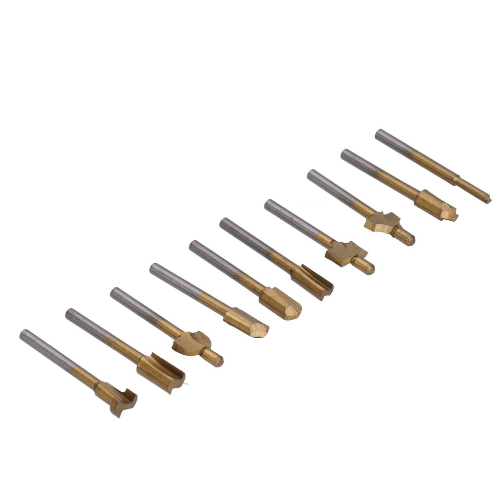 10pcs Carpentry Router Bits Carbide Rotary Burr Set for DIY Woodworking Carving Engraving Drilling