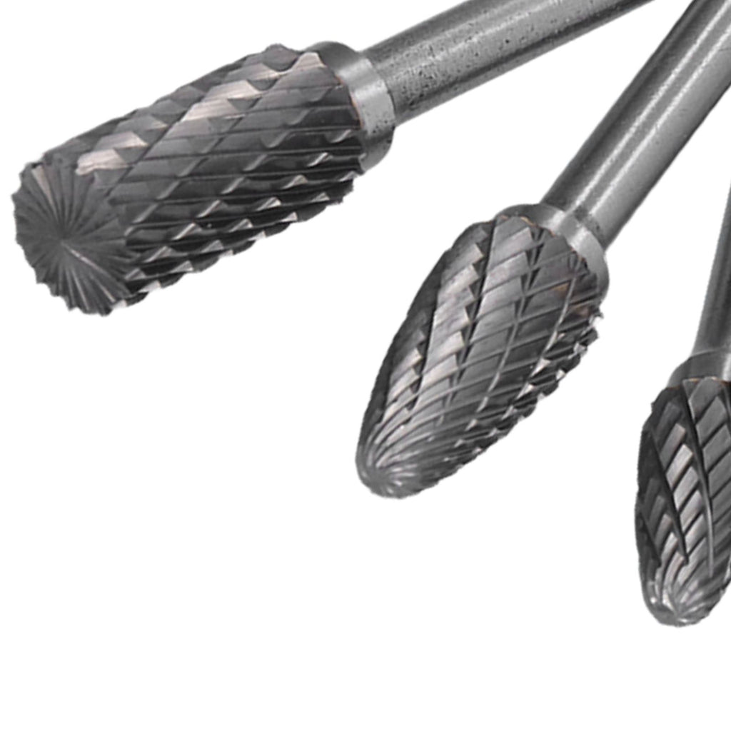 8pcs Tungsten Carbide Burr Bits Dia 6mm Rotary File Set for Wood Carving Metal Working