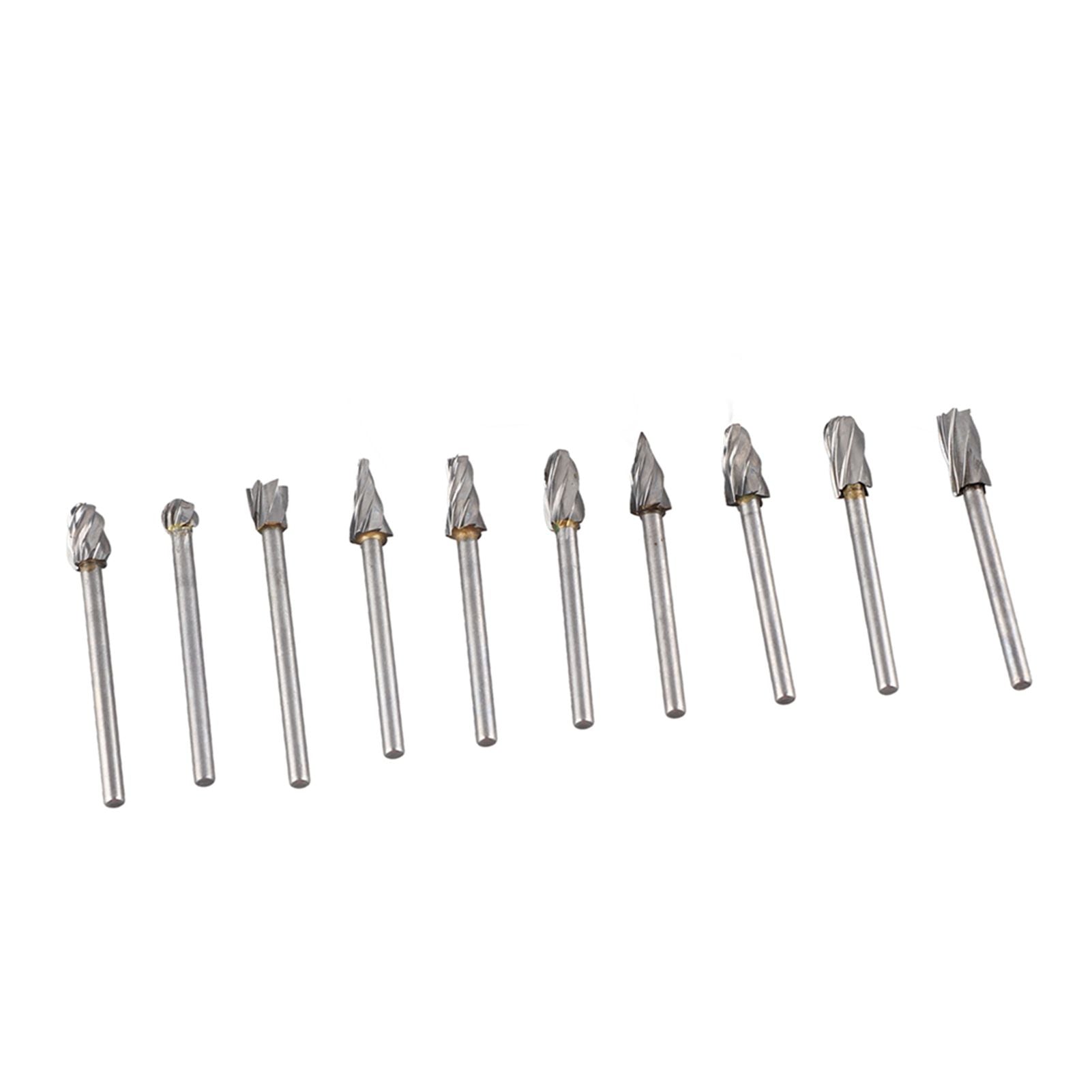 10Pcs Carbide Burr Set Alloy Tungsten Steel High Hardness Wide Application for Dremel Wood Carving Bits for Woodworking