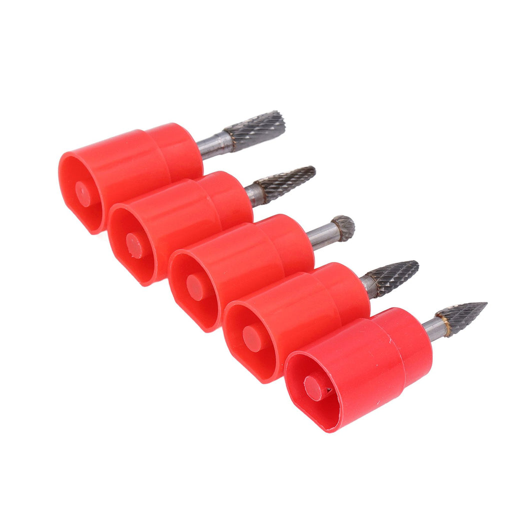 5Pcs 6x8mm Tungsten Steel Burr Files Rotating Grinding Burrs Set for Woodworking Carving Polishing