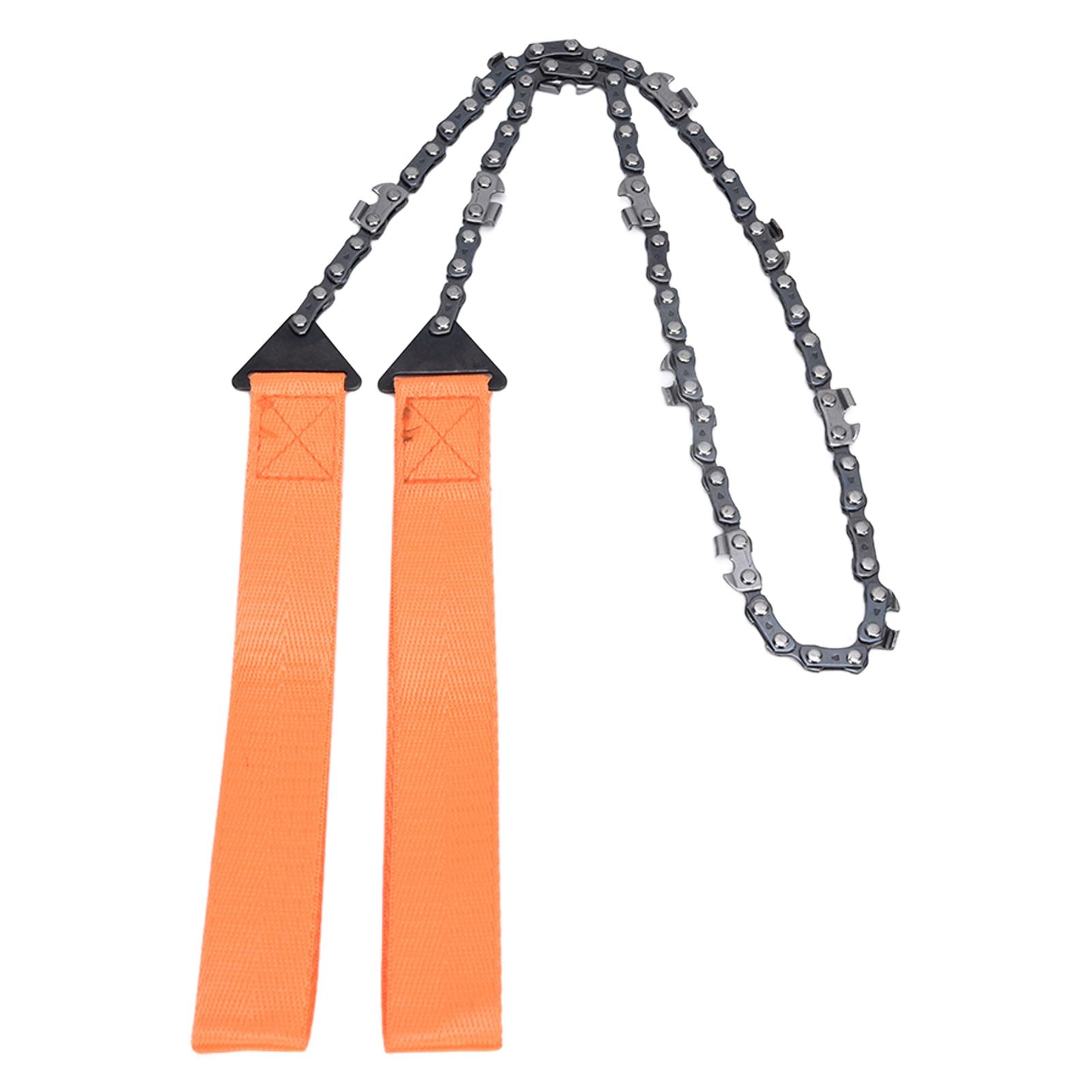 24 Inch Outdoor Pocket Chainsaw Survival Zipper Saw Hand Saw Chain Tool for Wood Cutting Orange