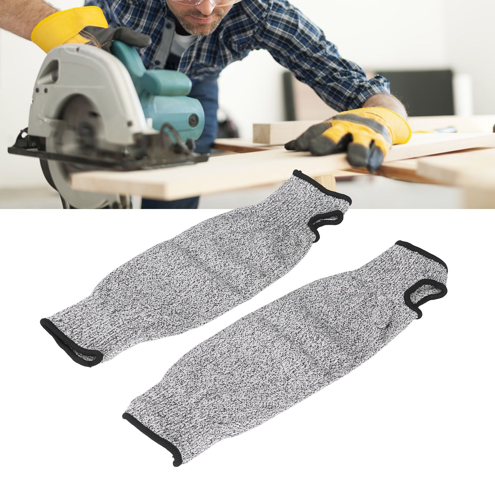 Cut Resistant Arm Sleeves HPPE Protective Safety Arm Guard for Gardening Wood Carving 36cm