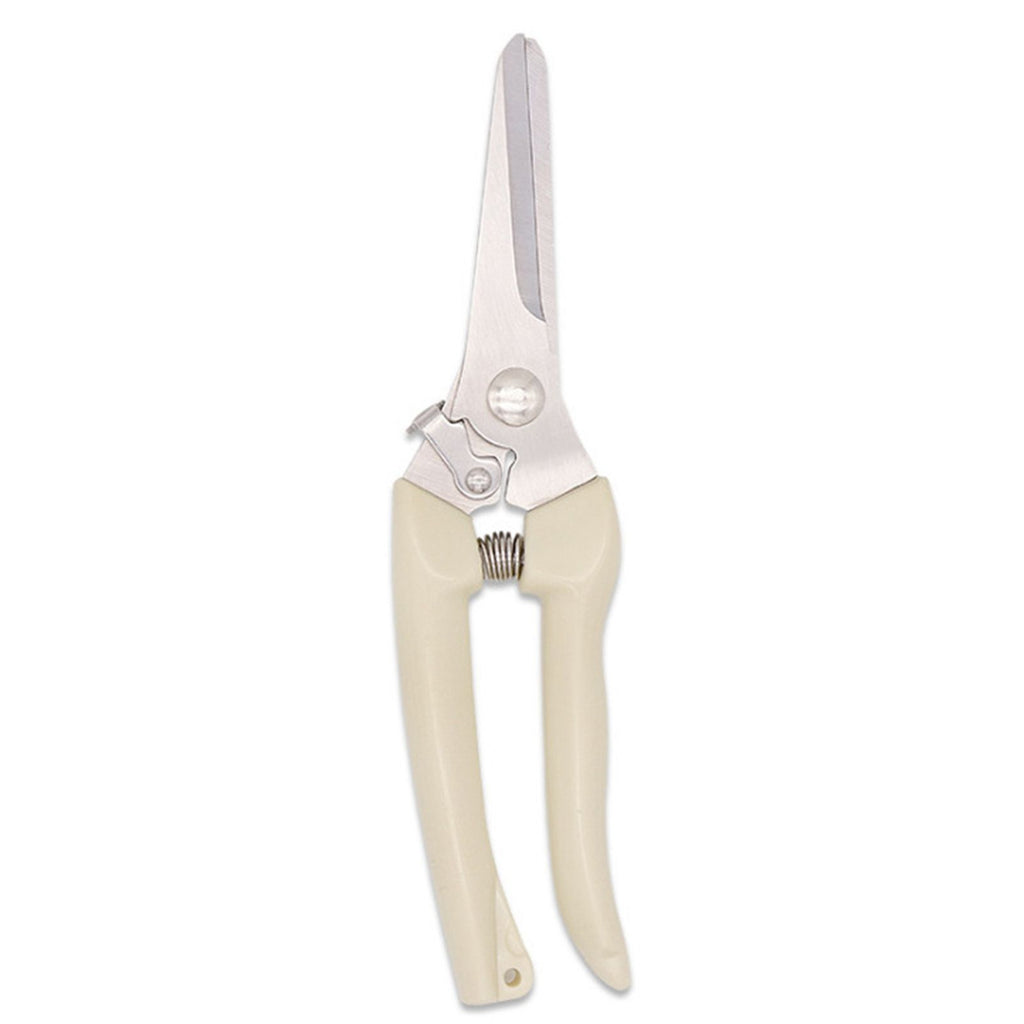 Garden Shears Stainless Steel High Hardness Elastic Spring Effort Saving Safe Lock High Sharpness Garden ScissorsStraight