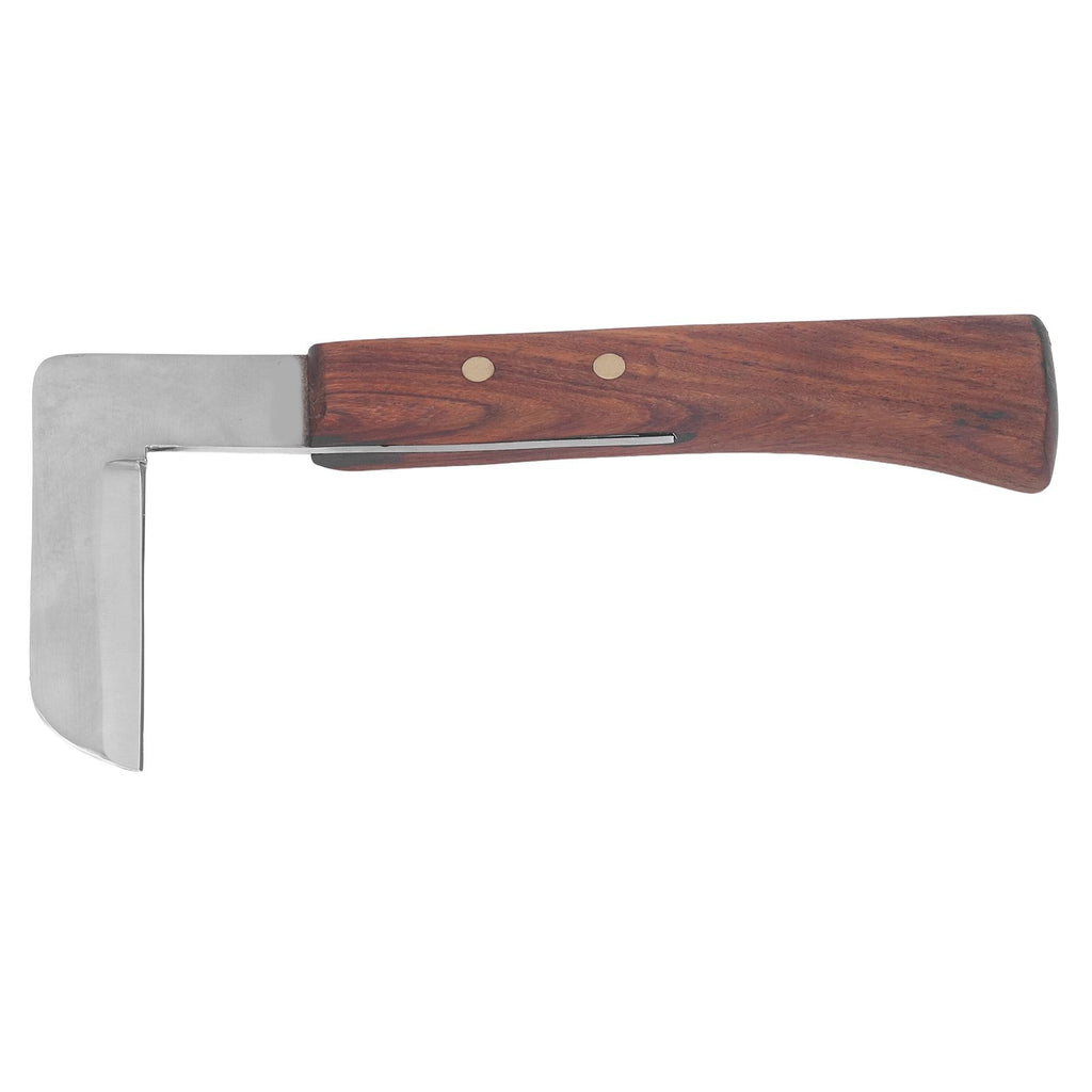 Steel L Shape Hoof Knife Ergonomic Curved Handle Hoof Trimming Tool for Farm Horse Single Blade On Right Hand