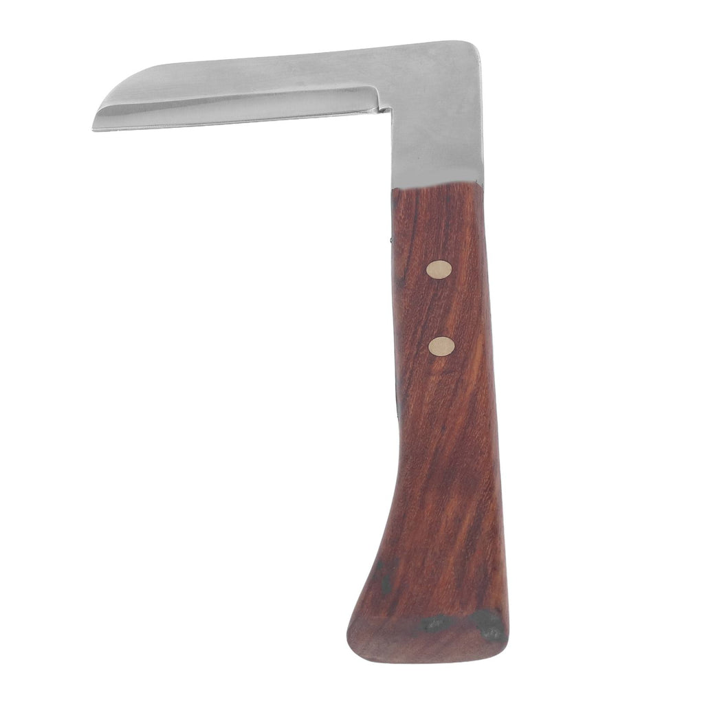 Steel L Shape Hoof Knife Ergonomic Curved Handle Hoof Trimming Tool for Farm Horse Single Blade On Right Hand