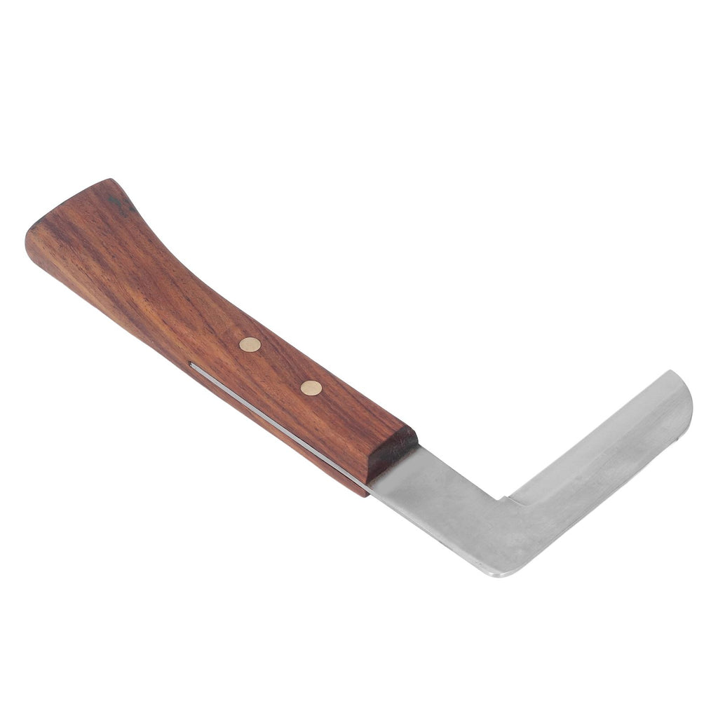 Steel L Shape Hoof Knife Ergonomic Curved Handle Hoof Trimming Tool for Farm Horse Single Blade On Right Hand
