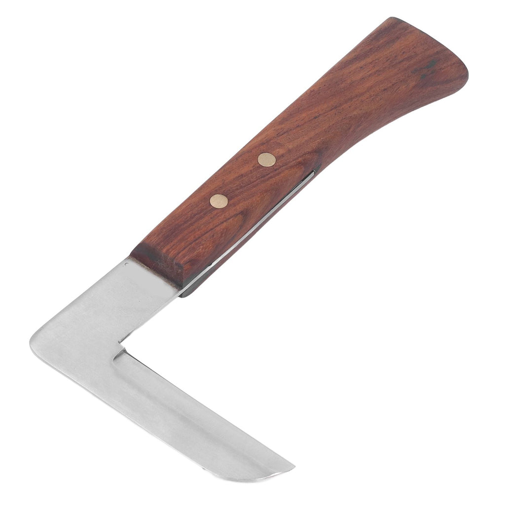 Steel L Shape Hoof Knife Ergonomic Curved Handle Hoof Trimming Tool for Farm Horse Single Blade On Right Hand