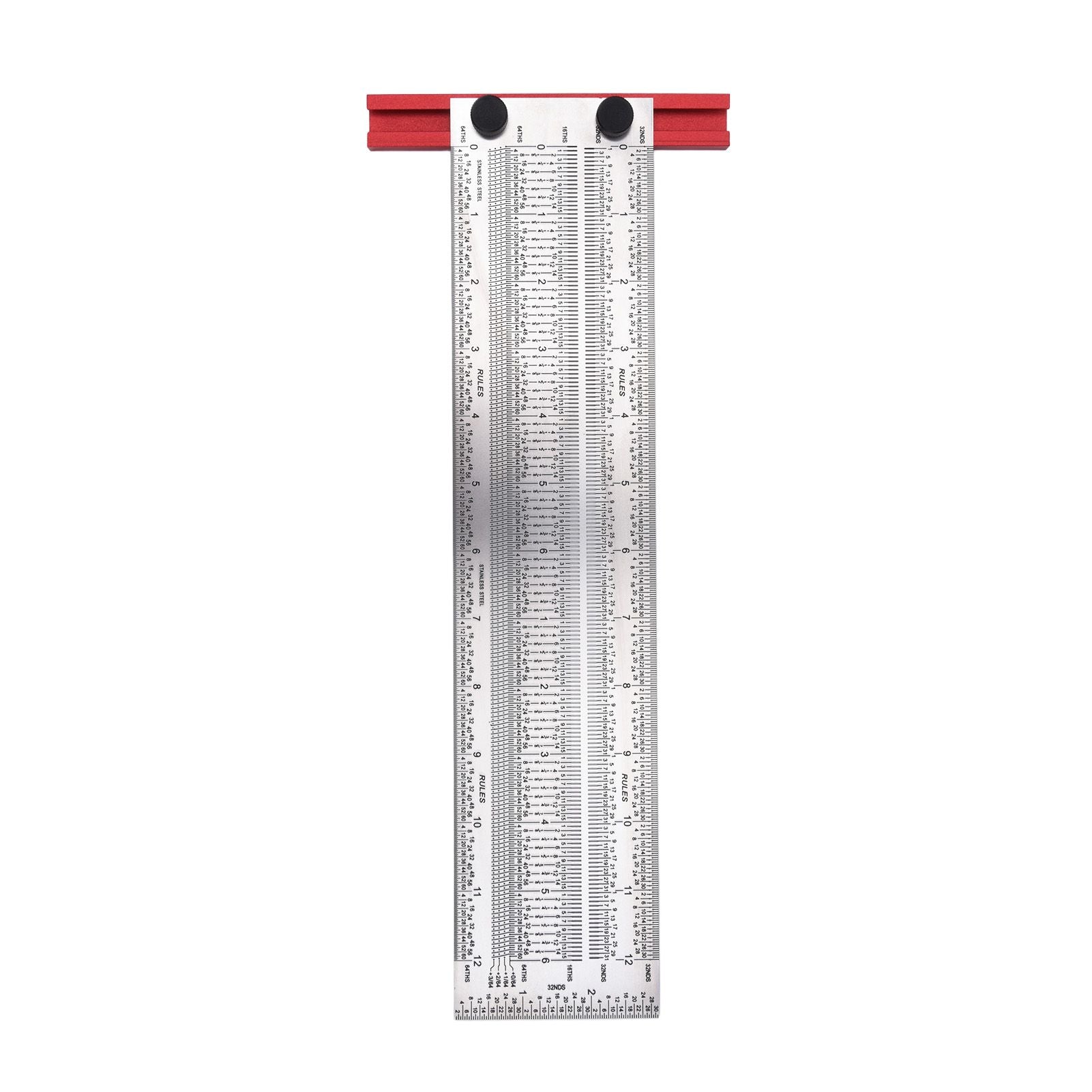 T Rule Stainless Steel Silver Scribing Ruler Woodworking Measuring Tool Positioning Gauge 12in