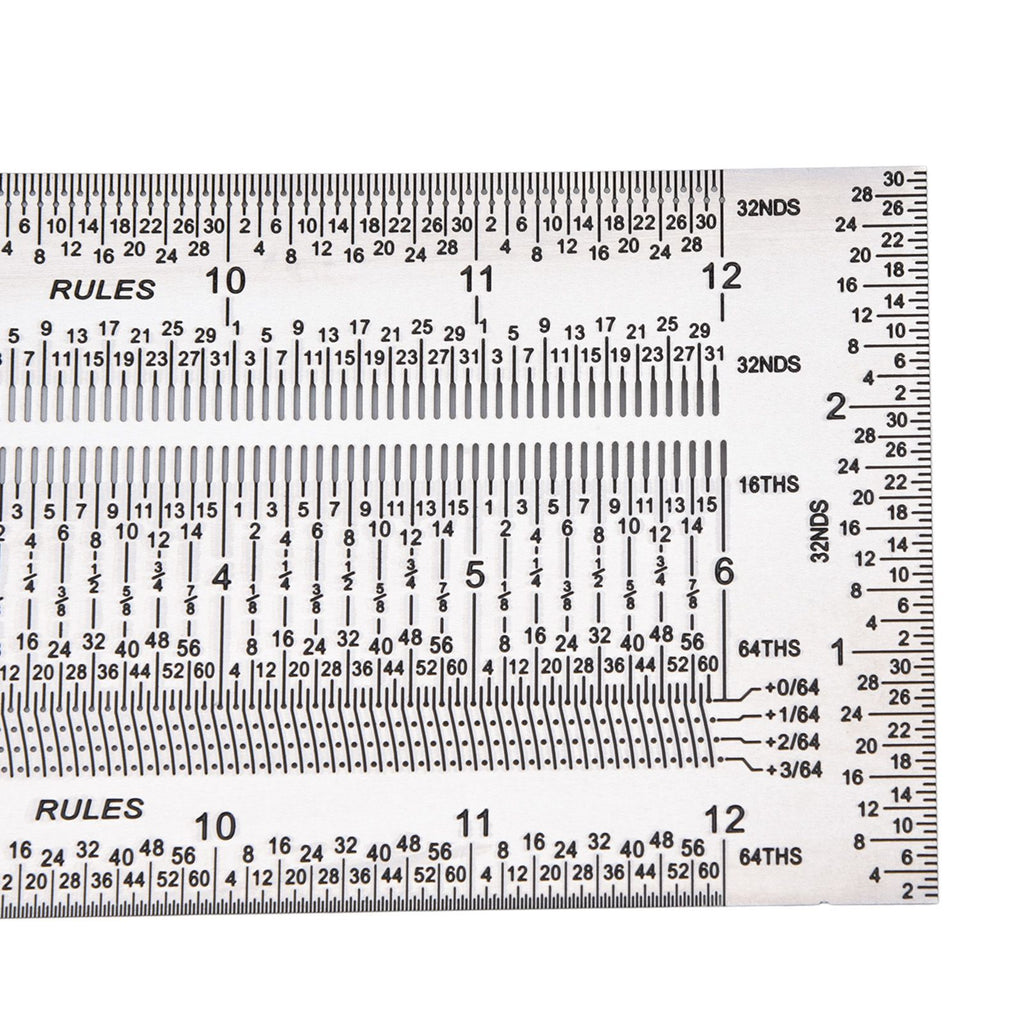 T Rule Stainless Steel Silver Scribing Ruler Woodworking Measuring Tool Positioning Gauge 12in