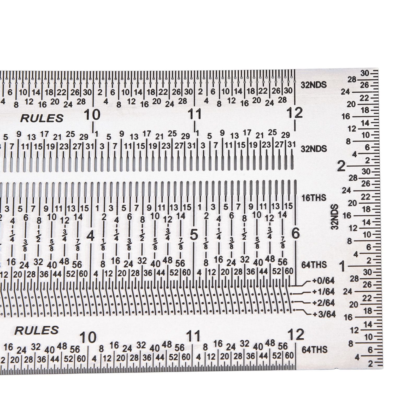T Rule Stainless Steel Silver Scribing Ruler Woodworking Measuring Tool Positioning Gauge 12in