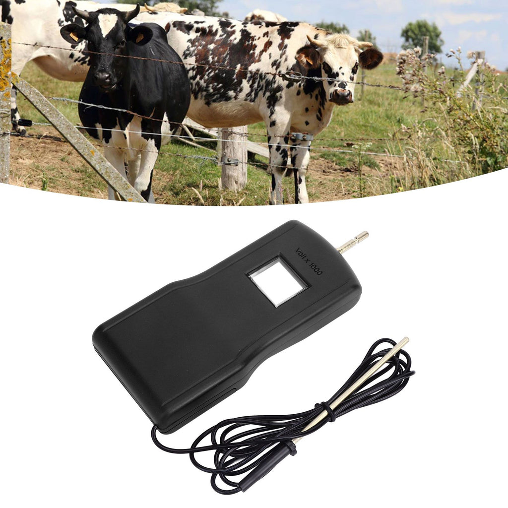 15KV LCD Electric Fence Voltage Tester Portable Electric Fence Digital Voltmeter for Farm Garden MLD‑004B Black Black