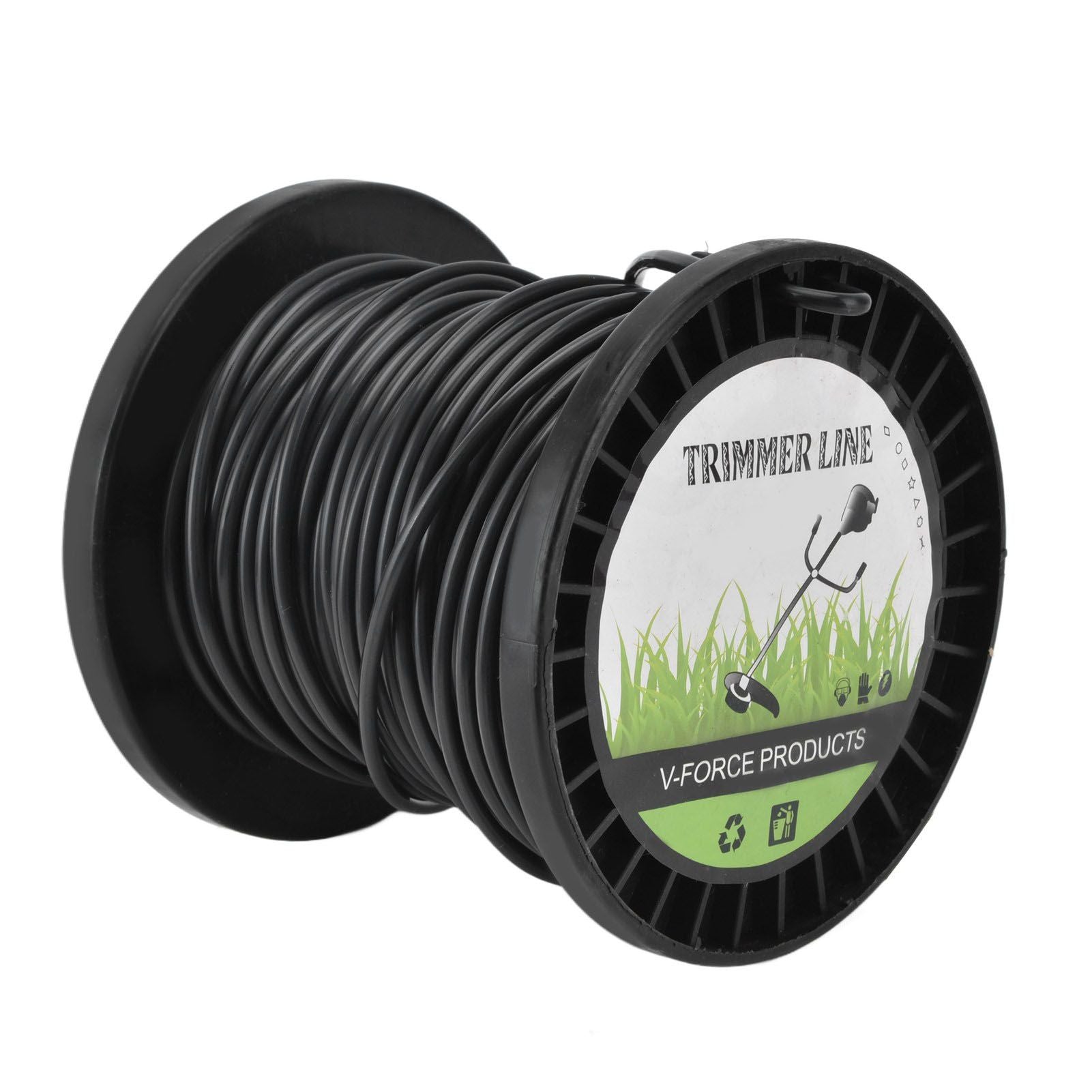 Round String Trimmer Line for Husqvarna 3.3mm Black High Cutting Efficiency Trimmer Line for Most Lawn Mowers Farm 30m