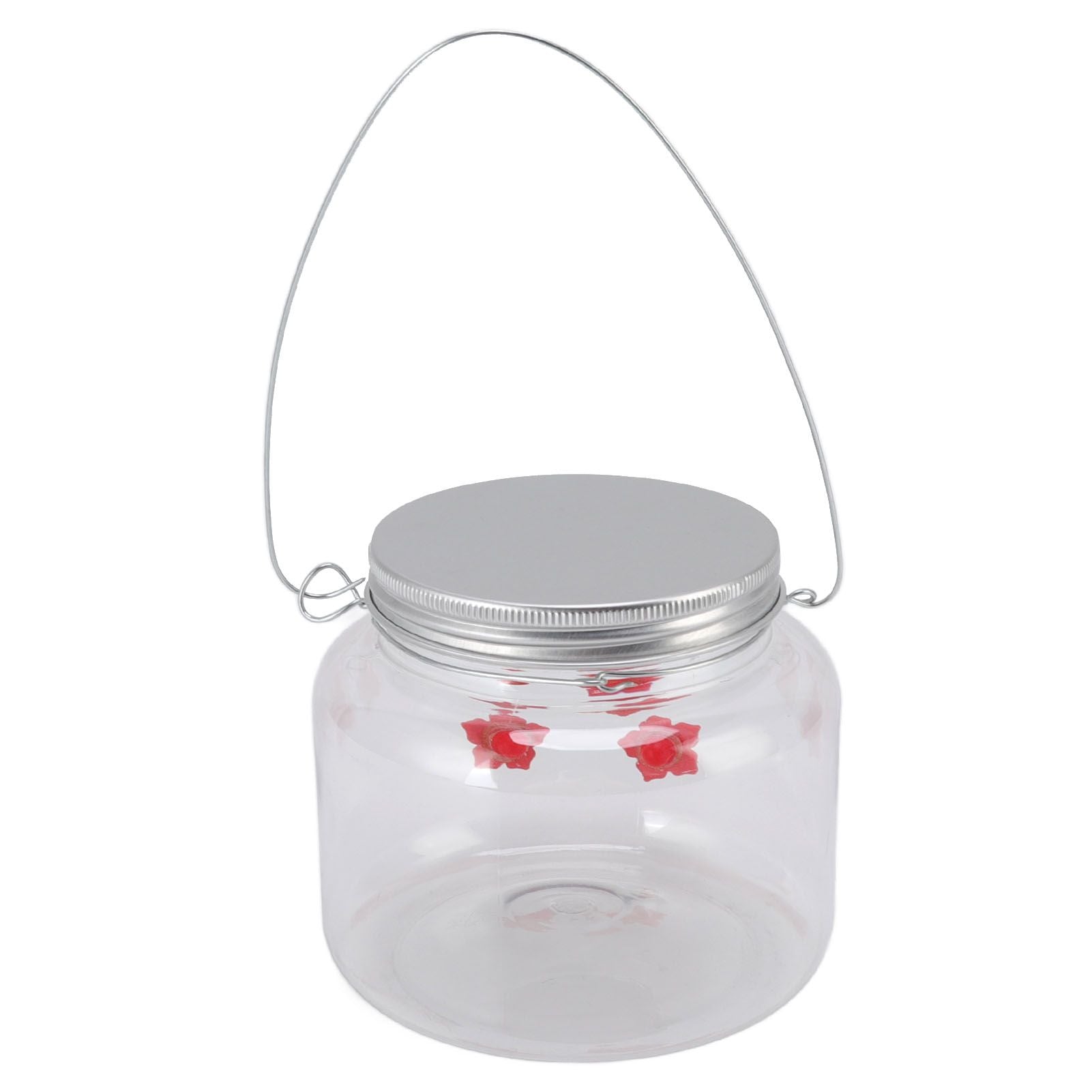 Hanging Bird Feeder 475ml Unique Red Flowers Design 3 Feeding Ports Wide Opening Easy Filling Bird Feeder