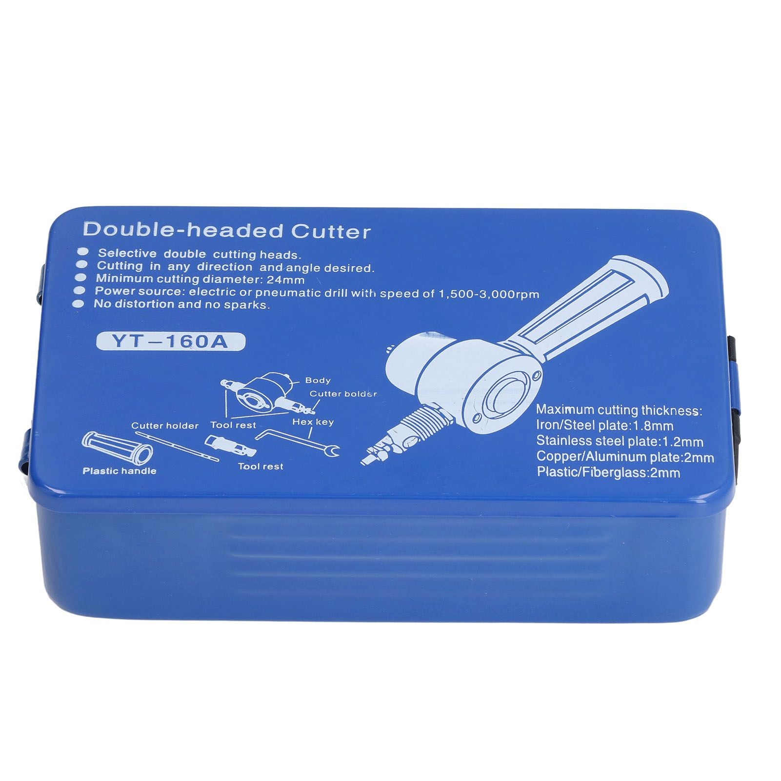 Double Head Sheet Metal Nibbler Cutter Adjustment High Hardness Multifunctional Drill Attachment Metal Nibbler Tool Kit