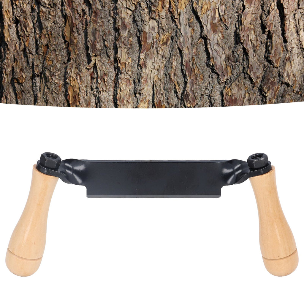 Straight Draw Knife Tungsten Steel Wooden Handle Straight Type Safe Durable Draw Shave Tool for Log Wood Fence Post 8in