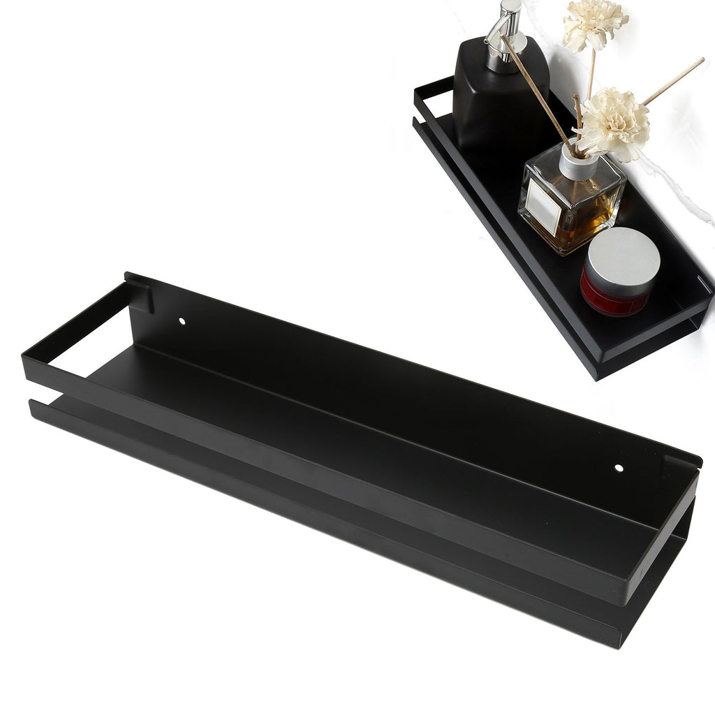 Bathroom Rack Black Large Storage Space Waterproof Strong Bearing Capacity Hotel Shelf Set 40x10x6cm