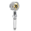 Propeller Shower Head Vortex Hydro Jet 360° Rotating Handheld with Pause Switch Filter G1/2