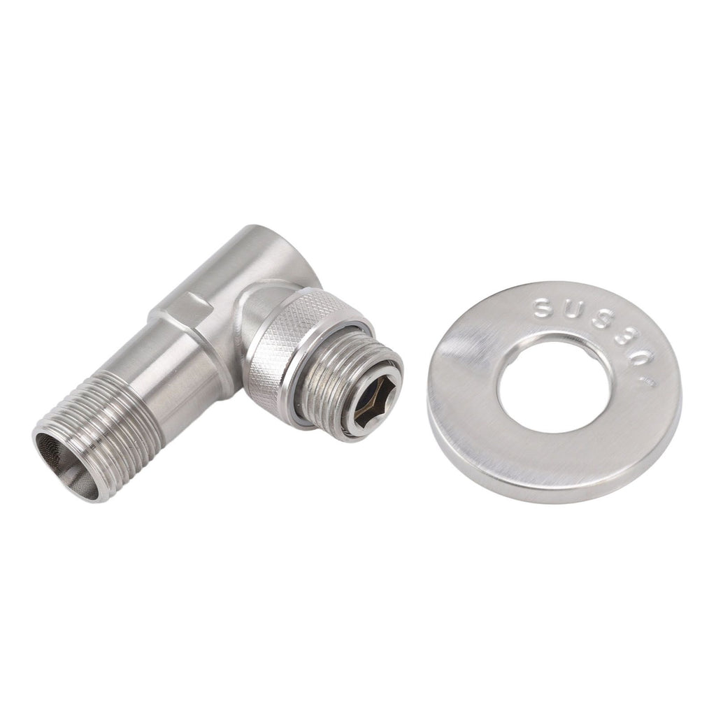 Angle Stop Valve Male G1/2 304 Stainless Steel 1 in 2 Out Integrated Design Automatic Water Stop Valve for Toilet On Off Integrated Angle Valve