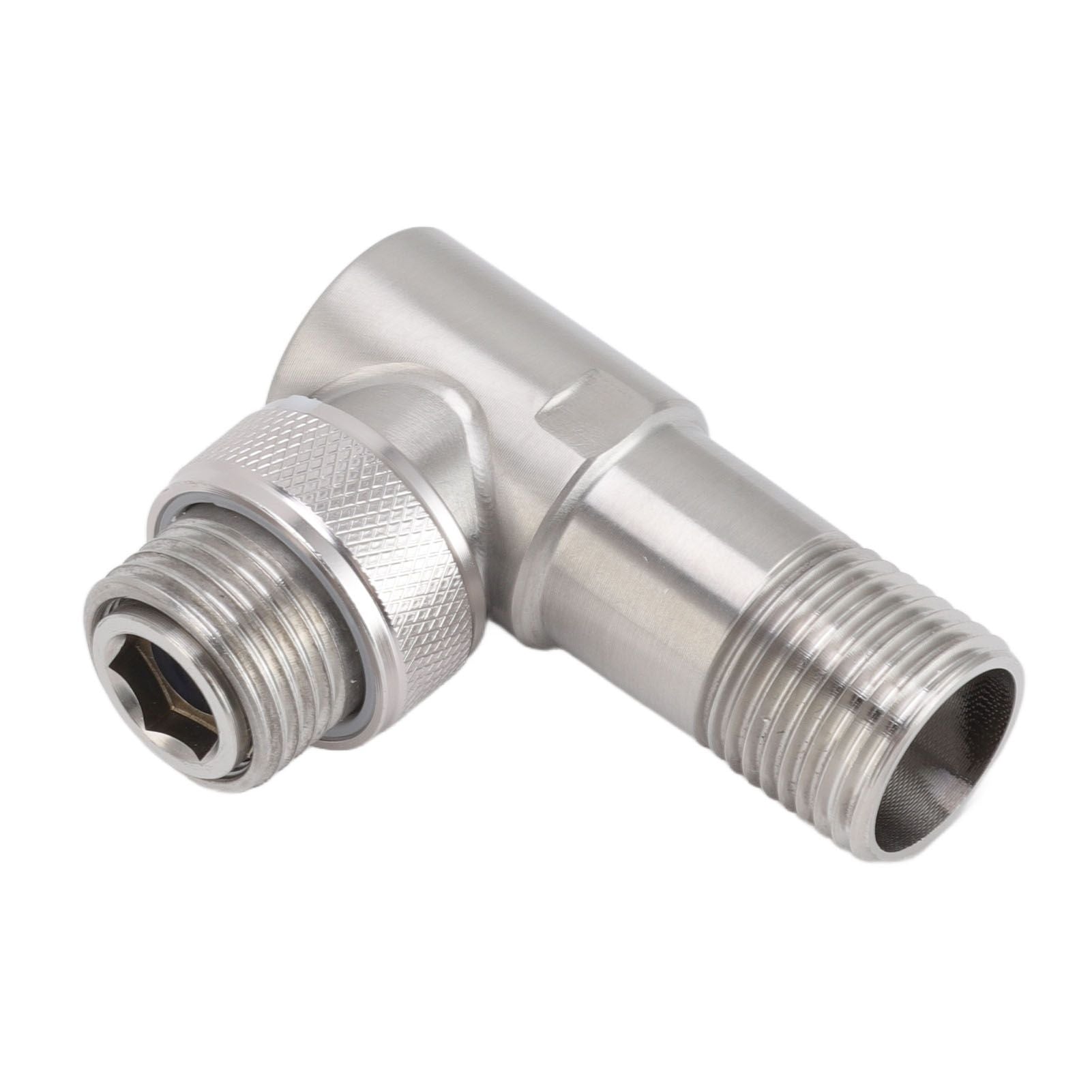 Angle Stop Valve Male G1/2 304 Stainless Steel 1 in 2 Out Integrated Design Automatic Water Stop Valve for Toilet On Off Integrated Angle Valve