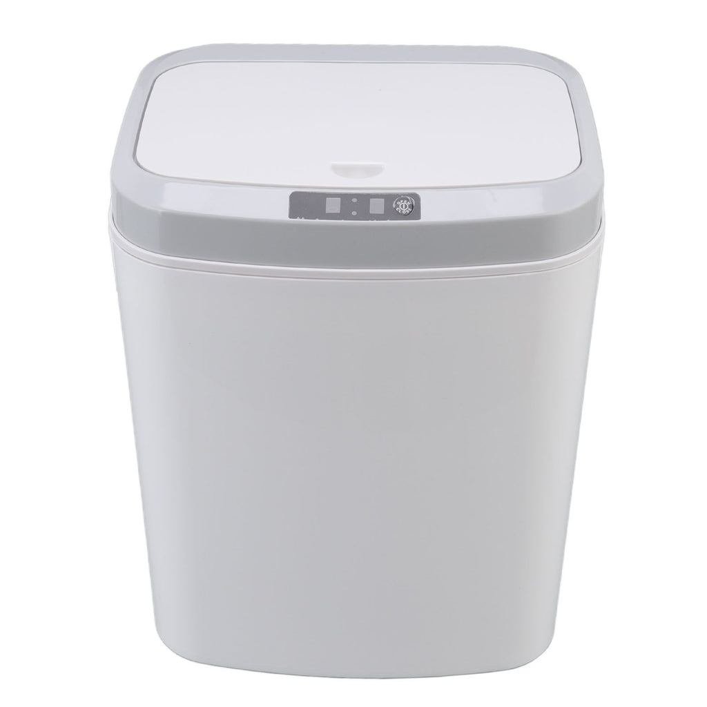 Smart Trash Can 16L Infrared Induction Button Control Manual Mute Household Automatic Trash Can with Night Light White