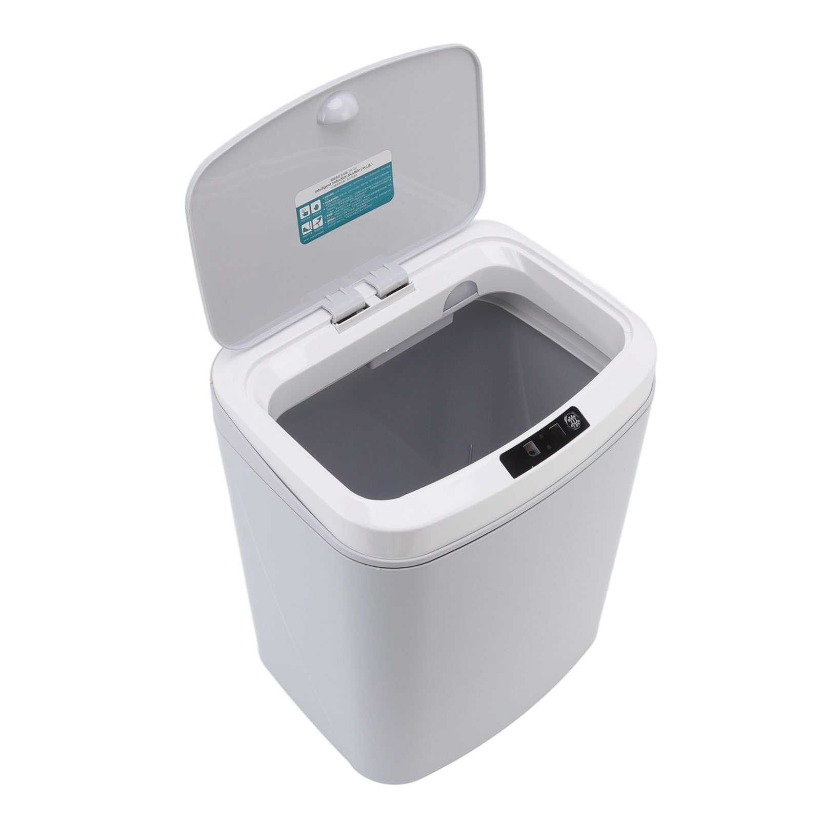 Smart Trash Can 16L Infrared Induction Button Control Manual Mute Household Automatic Trash Can with Night Light Gray