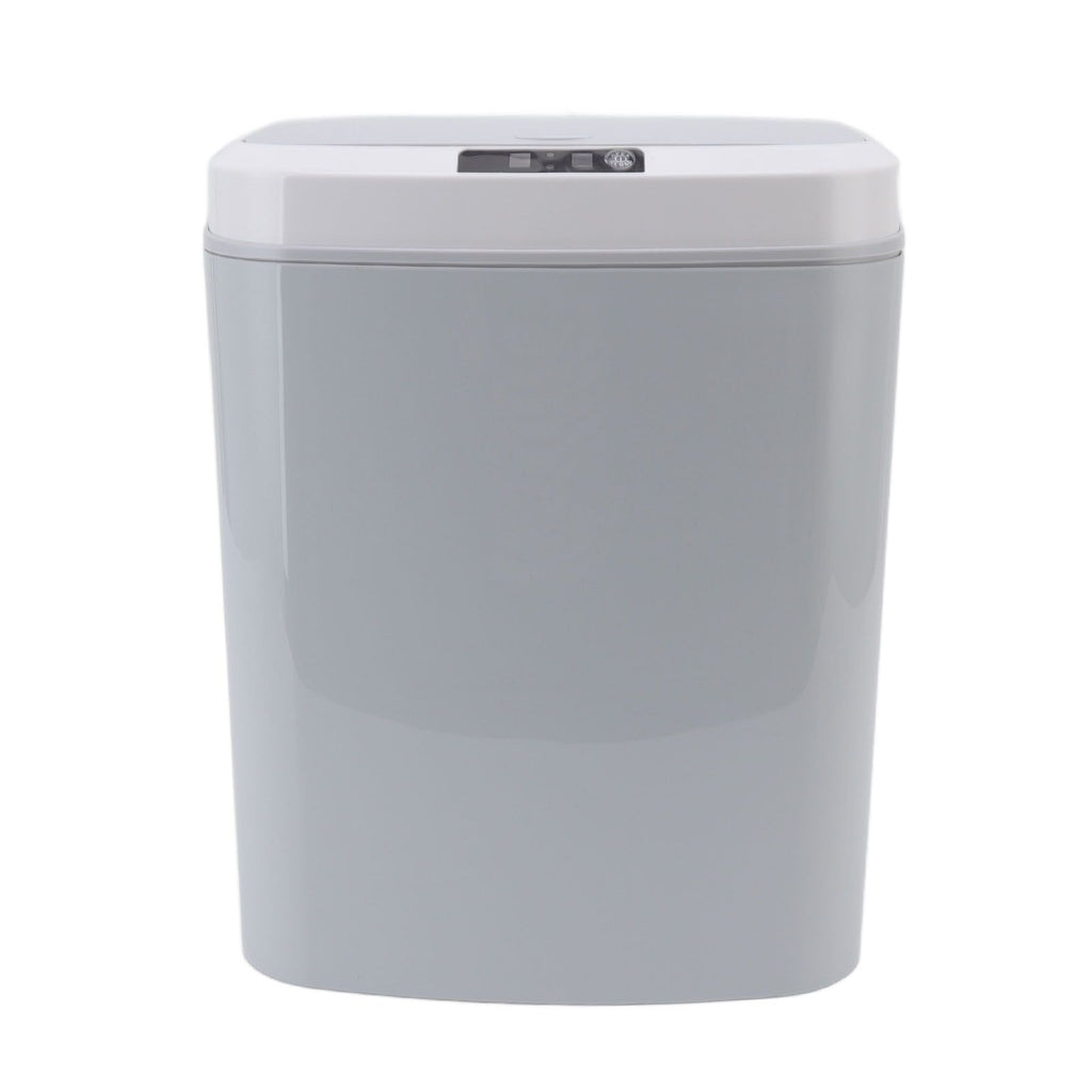 Smart Trash Can 16L Infrared Induction Button Control Manual Mute Household Automatic Trash Can with Night Light Gray
