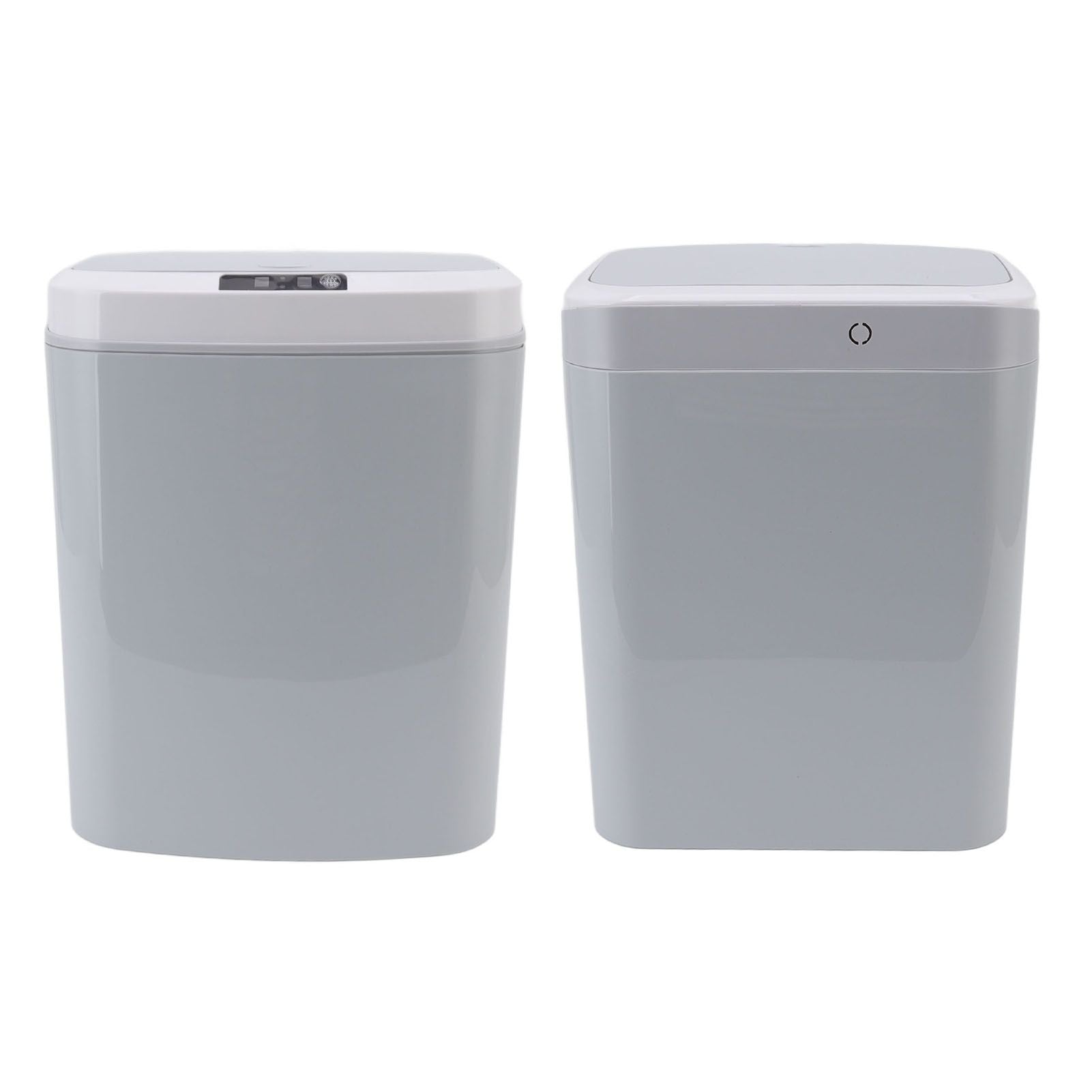 Smart Trash Can 16L Infrared Induction Button Control Manual Mute Household Automatic Trash Can with Night Light Gray