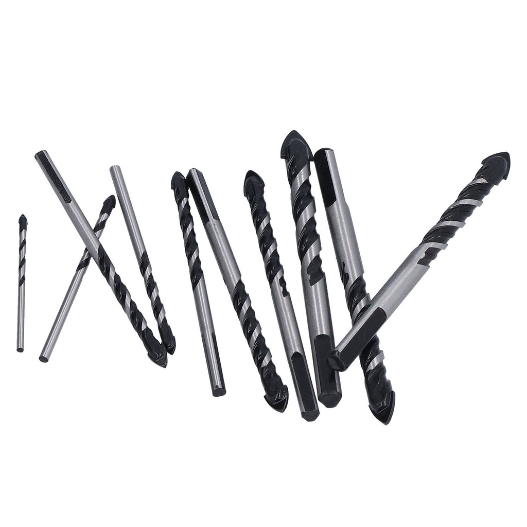 10 Pcs Masonry Drill Bits Set Industrial Strength Carbide Tips with Storage Case for Tile Brick Cement Concrete